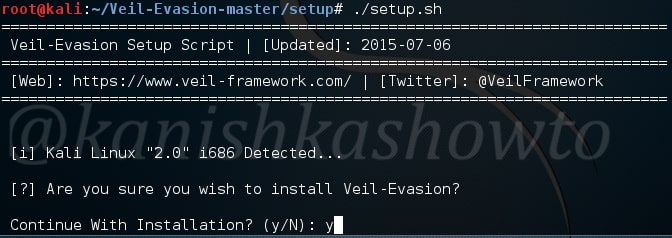 install Veil Evasion in Kali Linux