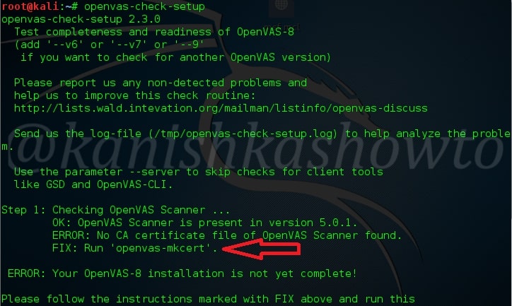setup openvas in kali linux